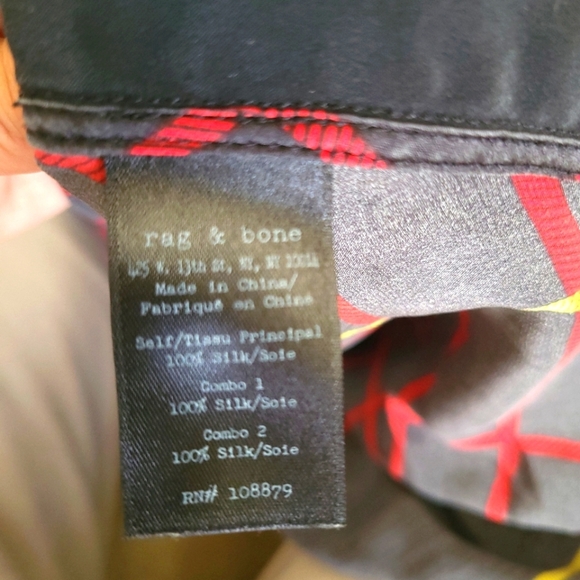 Rag & Bone Silk Shirt with Red and Yellow Accents - Picture 5 of 7
